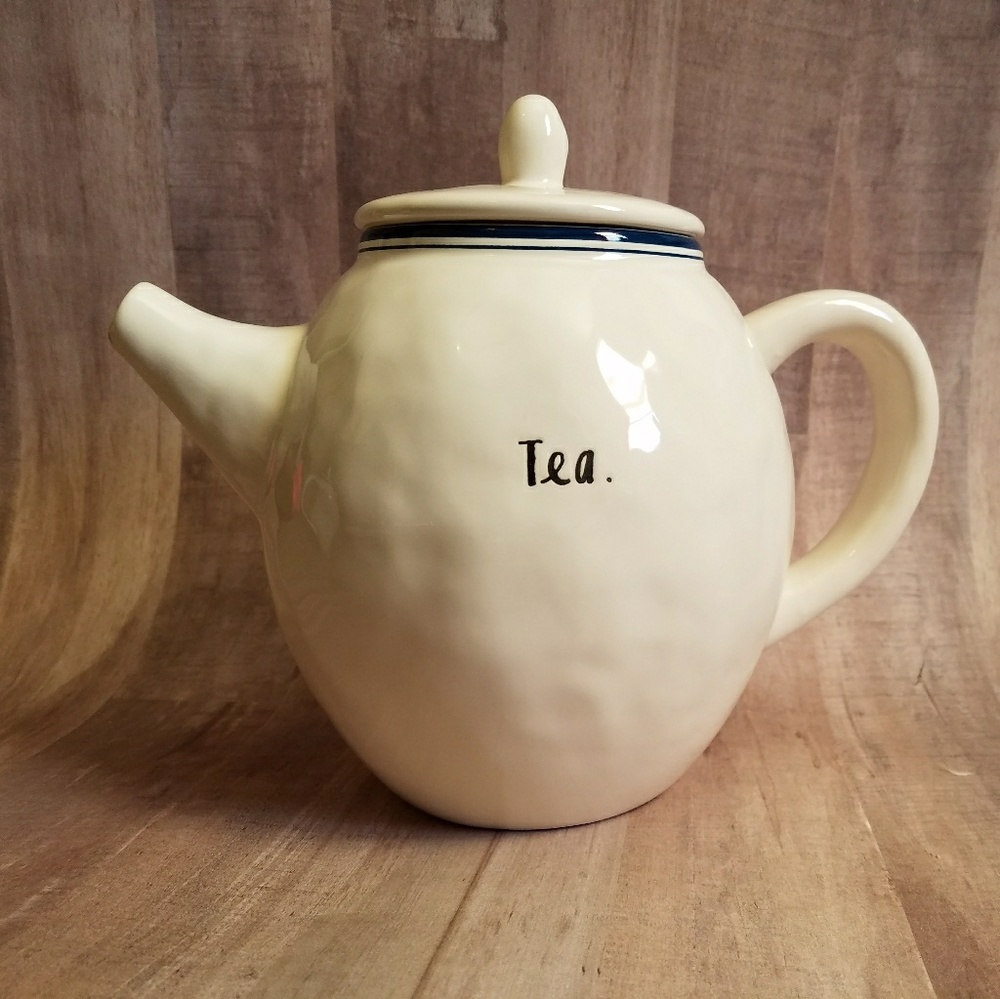 Rae Dunn blue line Tea pot